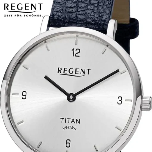 Regent Damen Armbanduhr Analog Lederarmband schwarz URBA693