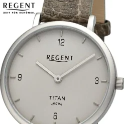 Regent Damen Armbanduhr Analog Lederarmband braun URBA694