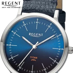 Regent Damen Armbanduhr Analog Lederarmband schwarz URBA697