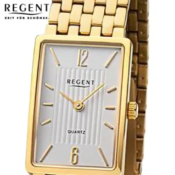 Regent Damen Armbanduhr Analog Metallarmband gold URF1344
