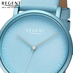 Regent Damen Armbanduhr Analog Lederarmband türkis URBA804