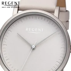 Regent Damen Armbanduhr Analog Lederarmband grau URBA810
