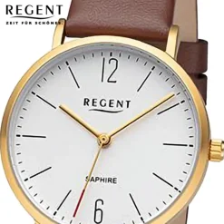 Regent Damen Armbanduhr Analog Lederarmband braun URF1320