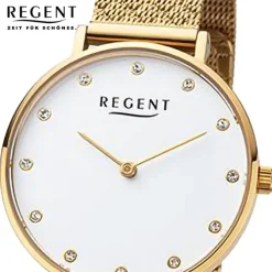 Regent Damen Armbanduhr Analog Metallarmband gold URF1330
