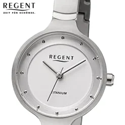 Regent Damen Armbanduhr Analog Metallarmband silber URF1338