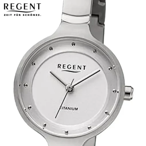 Regent Damen Armbanduhr Analog Metallarmband silber URF1338