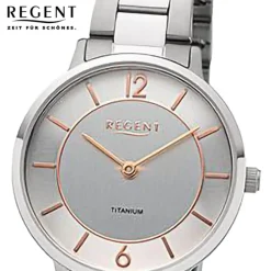 Regent Damen Armbanduhr Analog Metallarmband silber URF1339