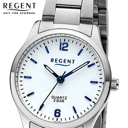 Regent Damen Armbanduhr Analog Metallarmband silber URF1419