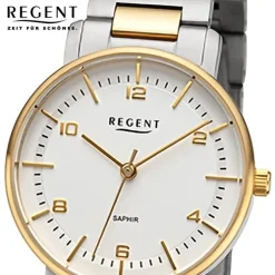 Regent Damen Armbanduhr Analog Metallarmband silber gold URF1484