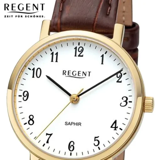 Regent Damen Armbanduhr Analog Lederarmband braun URF1428