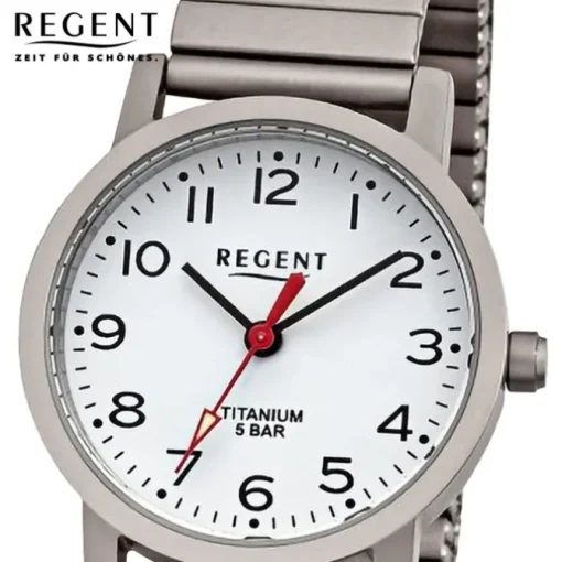 Regent Damen Armbanduhr Analog Edelstahlarmband grau URF1435