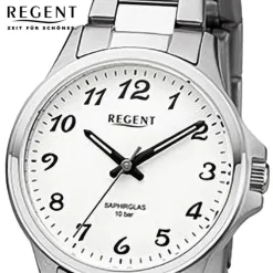 Regent Damen Armbanduhr Analog Metallarmband silber URF1459