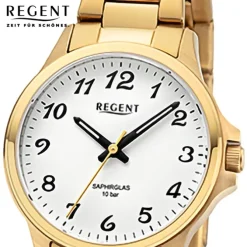 Regent Damen Armbanduhr Analog Metallarmband gold URF1461