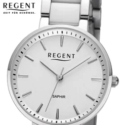 Regent Damen Armbanduhr Analog Keramikarmband silber URF1463
