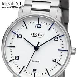 Regent Damen Armbanduhr Analog Metallarmband silber URF1482