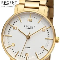 Regent Damen Armbanduhr Analog Metallarmband gold URF1483