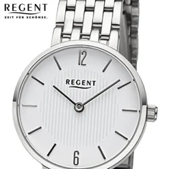 Regent Damen Armbanduhr Analog Metallarmband silber URF1485