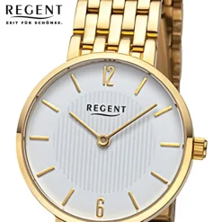 Regent Damen Armbanduhr Analog Metallarmband gold URF1487