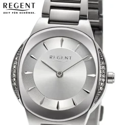 Regent Damen Armbanduhr Analog Metallarmband silber URF1488