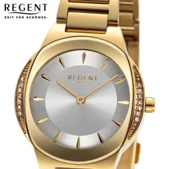 Regent Damen Armbanduhr Analog Metallarmband gold URF1490