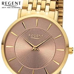 Regent Damen Armbanduhr Analog Metallarmband gold URF1494