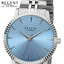 Regent Damen Armbanduhr Analog Metallarmband silber URF1498