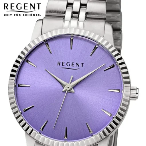 Regent Damen Armbanduhr Analog Metallarmband silber URF1499
