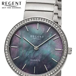 Regent Damen Armbanduhr Analog Metallarmband silber URF1504