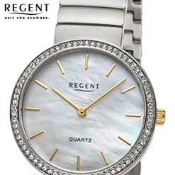 Regent Damen Armbanduhr Analog Metallarmband silber URF1505