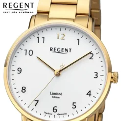 Regent Damen Armbanduhr Analog Metallarmband gold URGM2305