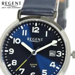 Regent Damen Armbanduhr Analog Lederarmband dunkelblau UR2114077