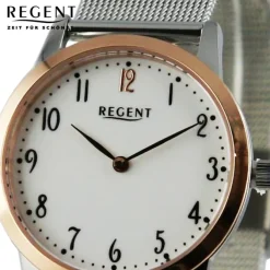 Regent Damen Armbanduhr Analog Metallarmband silber UR2253174