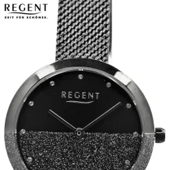 Regent Damen Armbanduhr Analog Metallarmband schwarz UR2252543