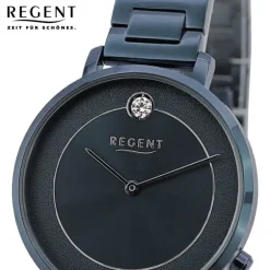 Regent Damen Armbanduhr Analog Metallarmband blau UR2252546