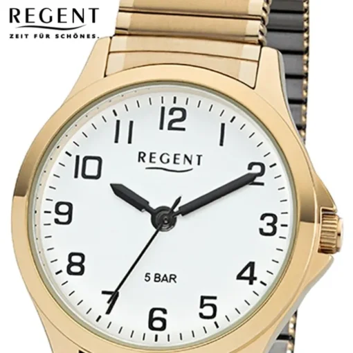 Regent Damen Armbanduhr Analog 2243489 Quarz-Uhr Metall gold UR2243489