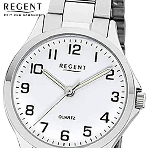 Regent Damen Armbanduhr Analog 2252410 Quarz-Uhr Metall silber UR2252410