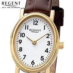 Regent Damen Armbanduhr Analog Lederarmband braun URF1306