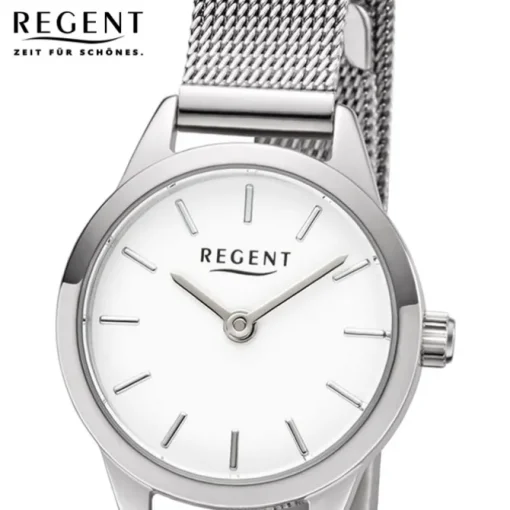 Regent Damen Armbanduhr Analog F-1165 Quarz-Uhr Metall silber URF1165