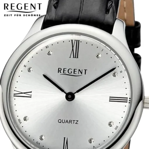 Regent Damen Armbanduhr Analog Lederarmband schwarz UR2114083