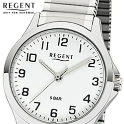 Regent Damen Armbanduhr Analog 2242424 Quarz-Uhr Metall silber UR2242424
