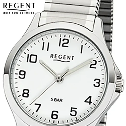 Regent Damen Armbanduhr Analog 2242424 Quarz-Uhr Metall silber UR2242424