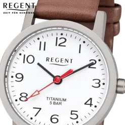 Regent Damen Armbanduhr Analog F-1213 Quarz-Uhr Titan braun URF1213
