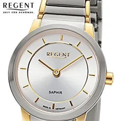 Regent Damen Armbanduhr Analog GM-2131 Quarz-Uhr Metallband bicolor URGM2131