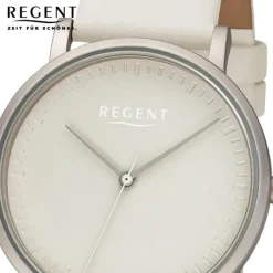 Regent Damen Armbanduhr Analog Lederarmband beige URBA803