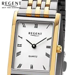 Regent Damen Armbanduhr Analog Metallarmband silber gold URF1332
