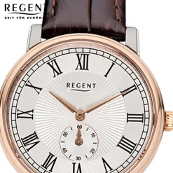Regent Damen Armbanduhr Analog GM-1606 Quarz-Uhr Leder braun URGM1606