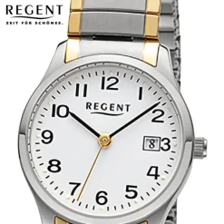 Regent Damen Armbanduhr Analog Edelstahlarmband gold silber URF1514
