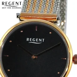 Regent Damen Armbanduhr Analog Metallarmband silber rosegold UR2212501