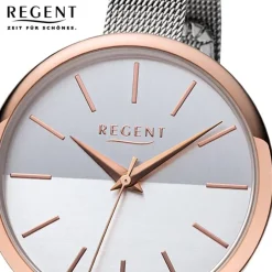 Regent Damen Armbanduhr Analog F-1170 Quarz-Uhr Metall silber URF1170