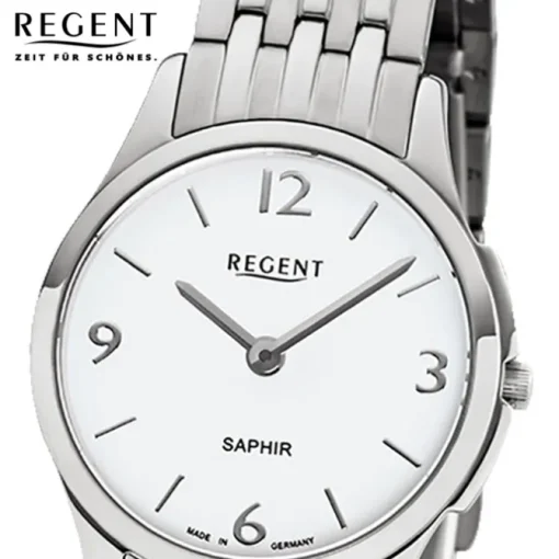 Regent Damen Armbanduhr Analog GM-1615 Quarz-Uhr Metall silber URGM1615